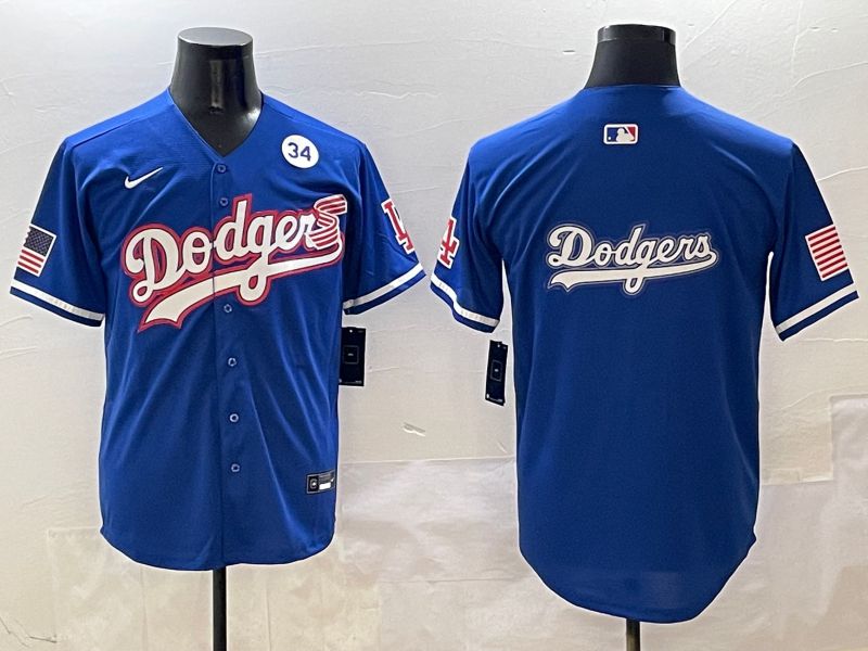 Men Los Angeles Dodgers Blank Blue Second generation Joint Name Nike 2025 MLB Jersey style 19